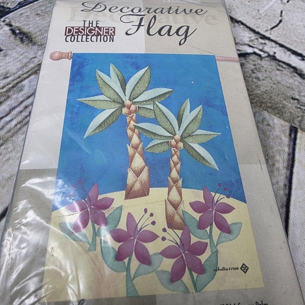 Sunny Palm #1914 Summer Garden Flag 28 x 40" Palm Trees Toland BRAND NEW